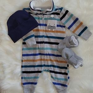 Carter's Sherpa Lining Walrus Jumpsuit Size 3M